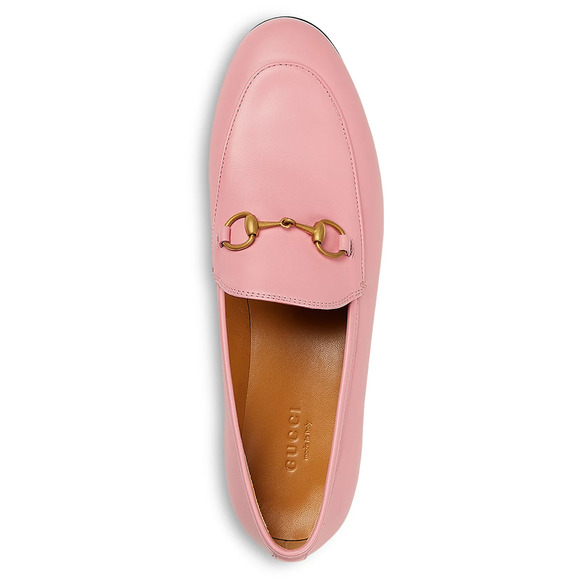 Gucci Jordaan Butterfly Pink Leather Gold Horsebit Mule Slipper Flat Loafer 42 - Picture 15 of 16